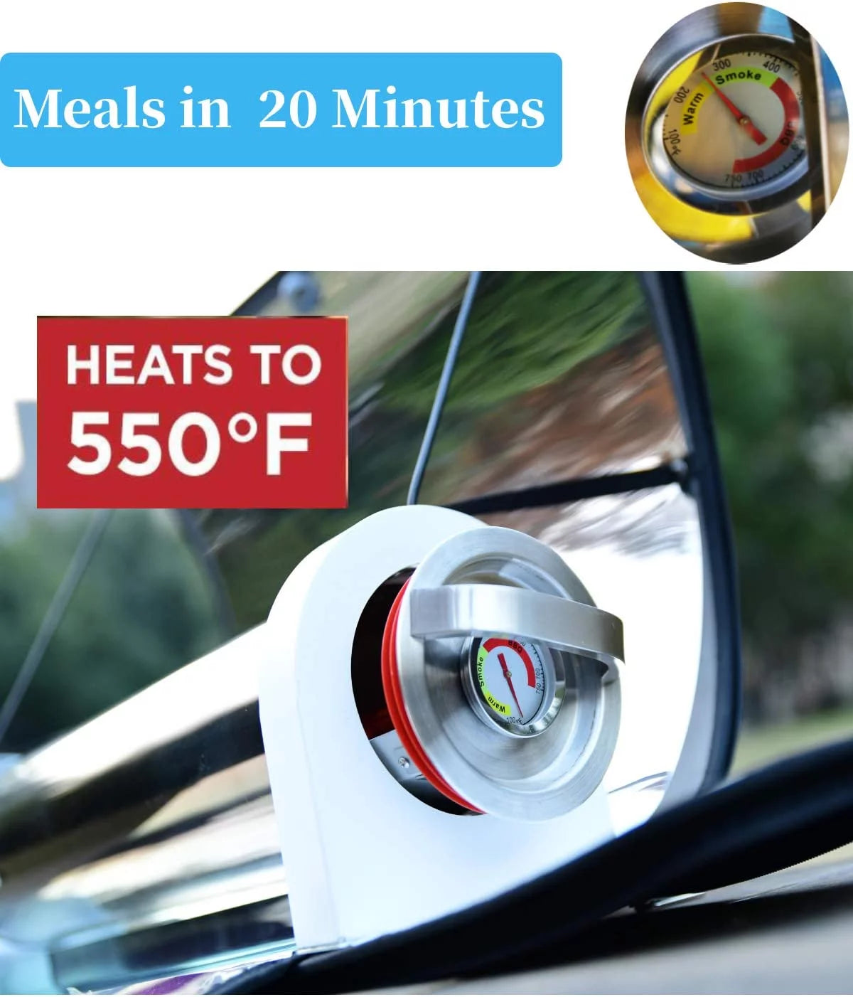 4.5L Large Capacity Solar Cooker Outdoor Oven with Thermometer I9817