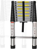 Aluminum Telescopic Extension Ladder, 330 lbs Capacity, 14.5FT A81066