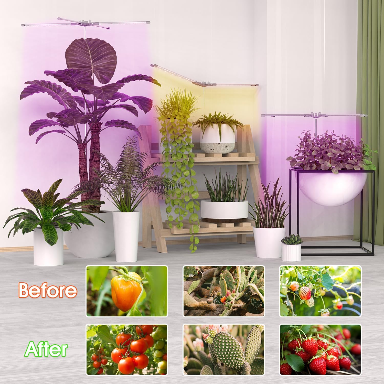 Full Spectrum Grow Light with Height Adjustable Plant Stand X758131