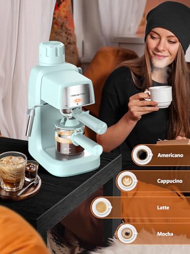 Compact 4 Cup Espresso Machine with Milk Frother D353