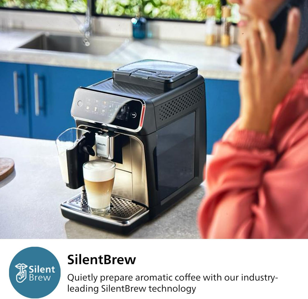Fully Automatic Espresso Machine with Touch Display, Milk Frother, Ceramic Grinder, AquaClean Filter, Black Chrome M9250