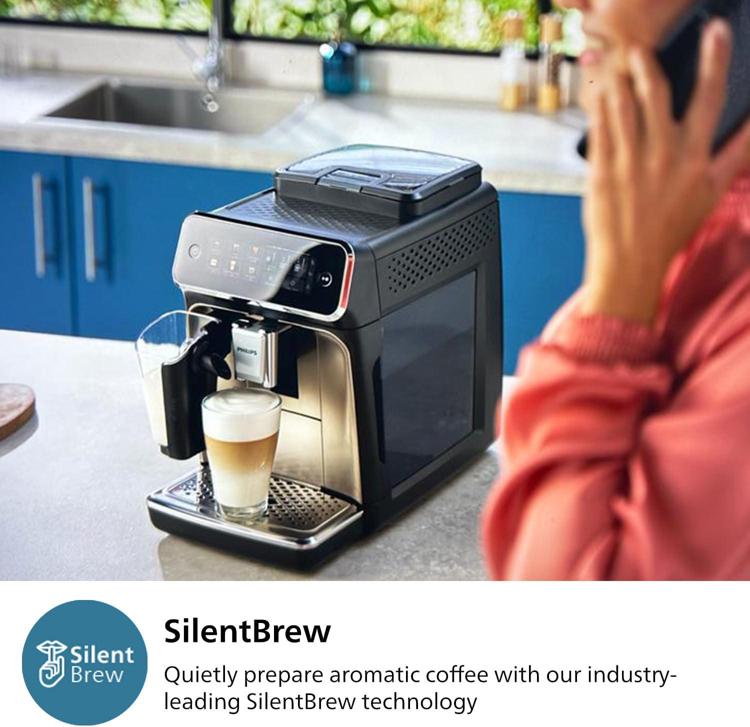 Fully Automatic Espresso Machine with Touch Display, Milk Frother, Ceramic Grinder, AquaClean Filter, Black Chrome M9250