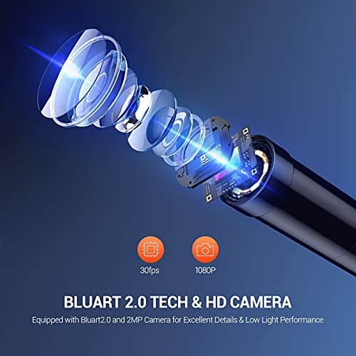 5.5mm 1080P HD Digital Borescope Inspection Camera with 4.3 Inch LCD Screen and 16.5FT Semi-Rigid Cable H4589