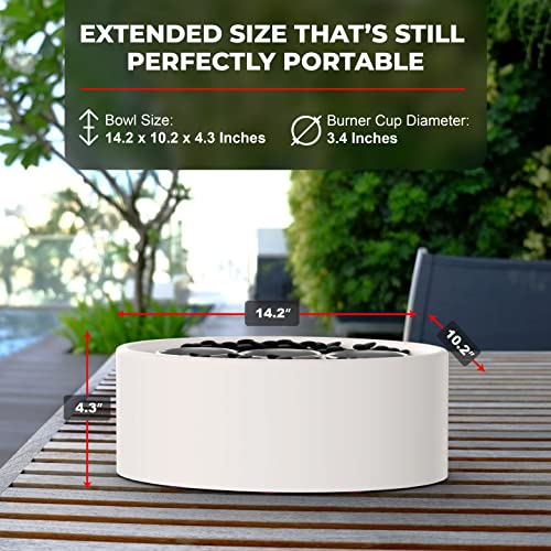 White 14.2 x 10.2 inch Tabletop Fire Pit Bowl V103
