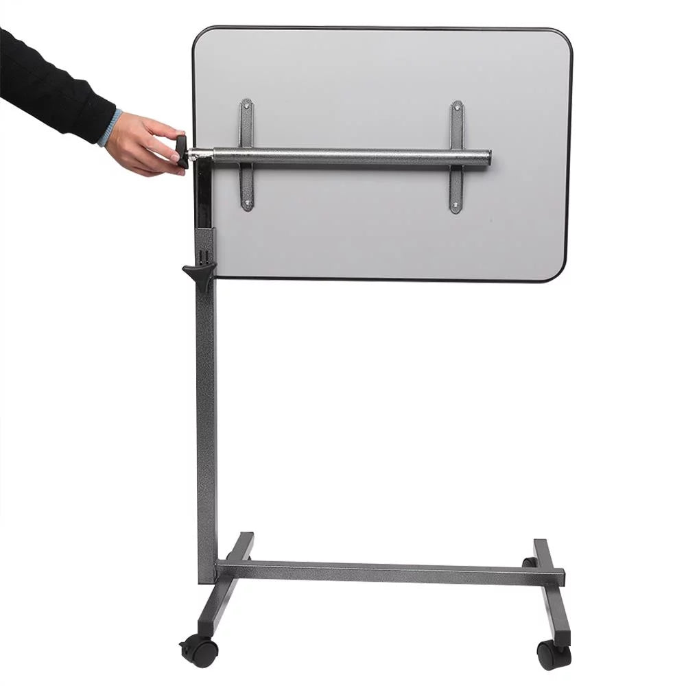 Adjustable Overbed Bedside Table with Wheels Gray L87134