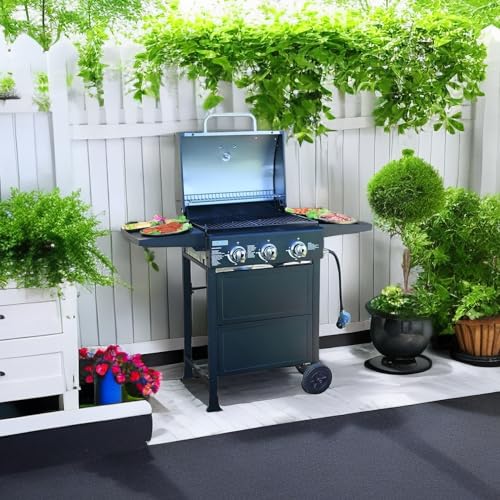 3 Burner Propane Gas Grill with Thermometer J18128