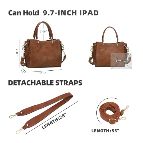 PU Leather Top Handle Satchel Shoulder Bag Tote Bag O416989