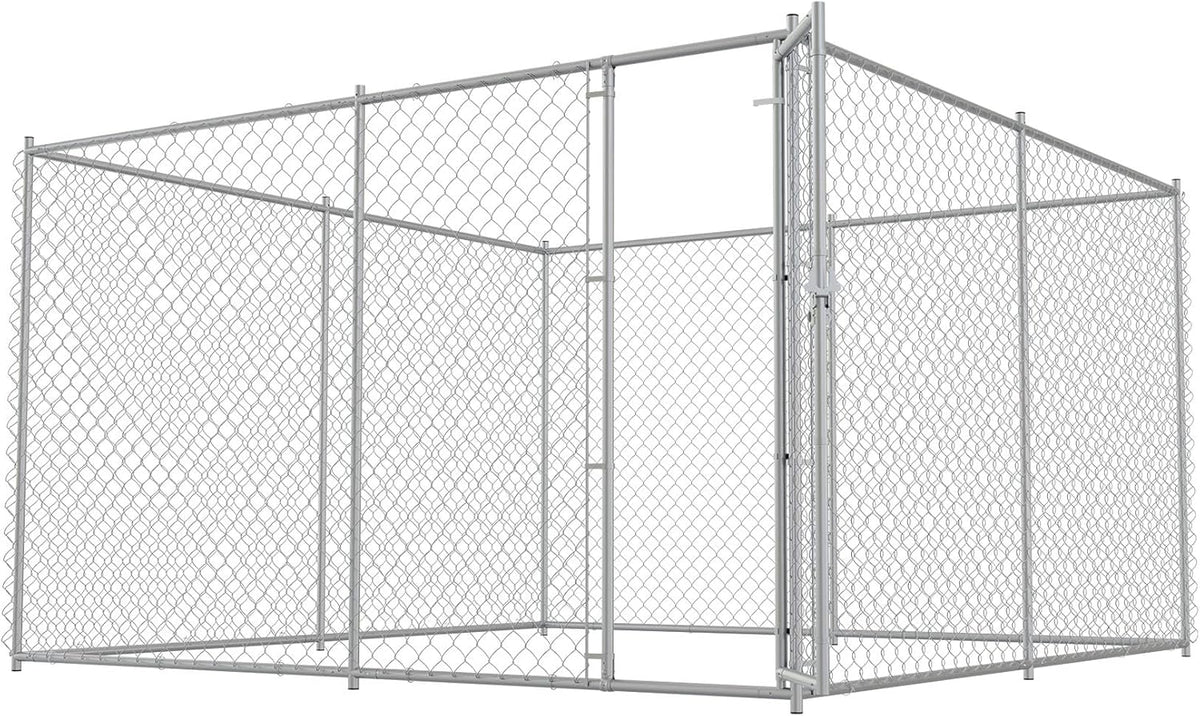 Large Dog Kennel Outdoor Heavy Duty Galvanized Chain Link Metal Dog Pen Enclosure W31159