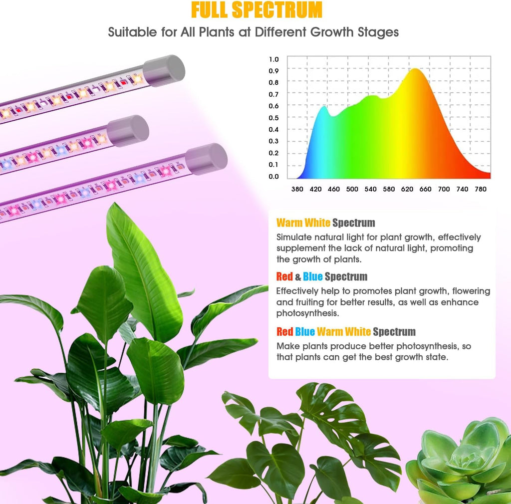 Full Spectrum Grow Light with Height Adjustable Plant Stand X758131
