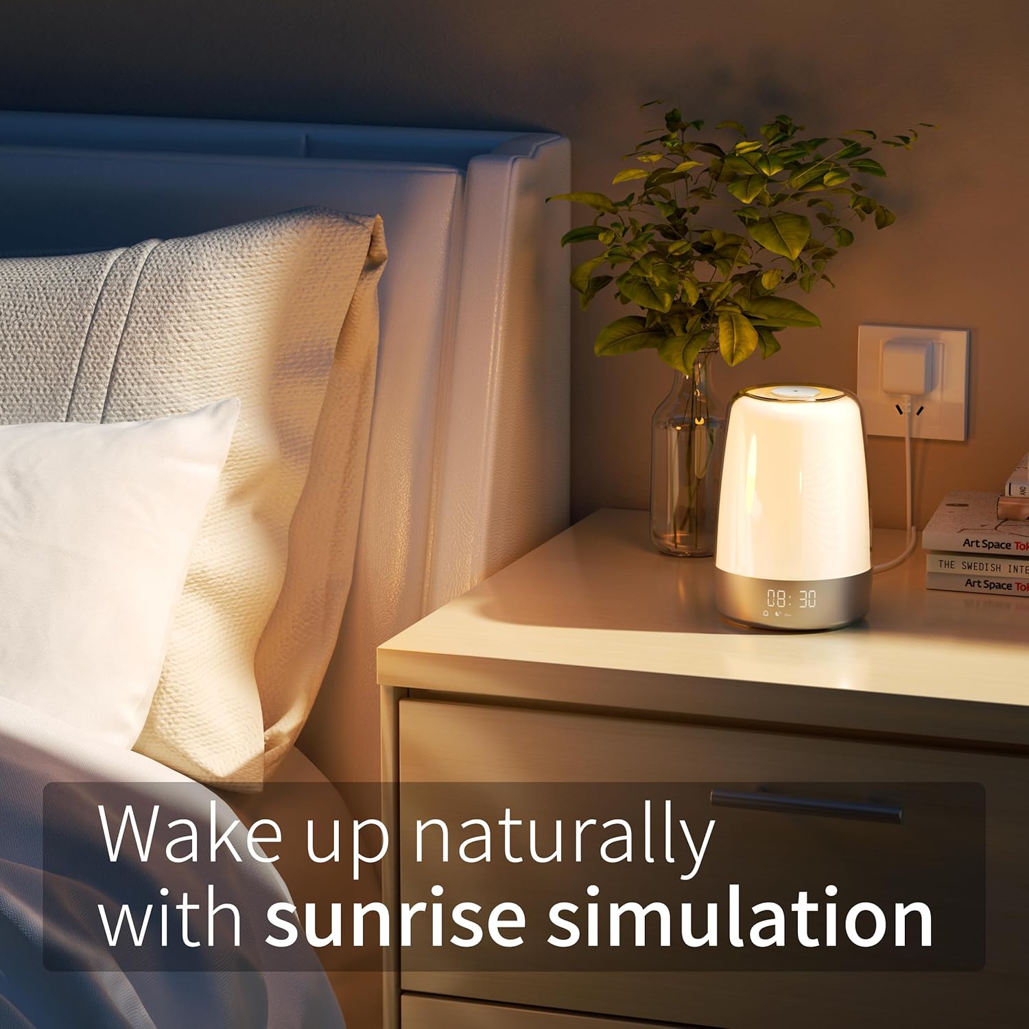 Dimmable Touch Sunrise Alarm Clock with 6 RGB Colors 5 Nature Sounds K171