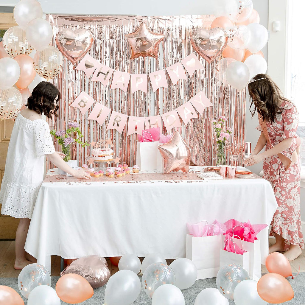 225 PC Rose Gold Birthday Party Decorations Kit A55469