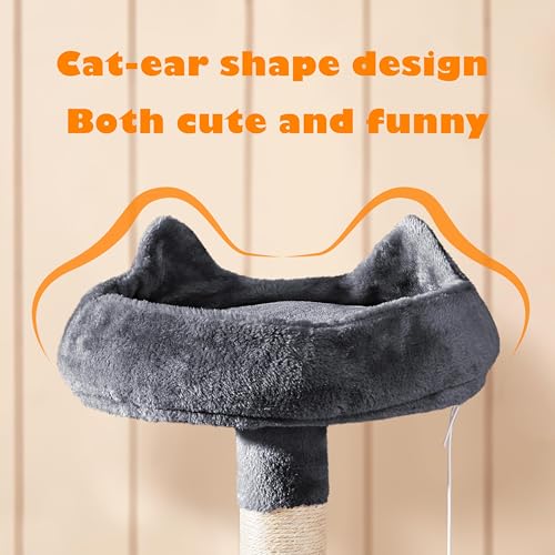 Dark Gray Cat Tree with Platform, Hammock, Scratching Posts L941351