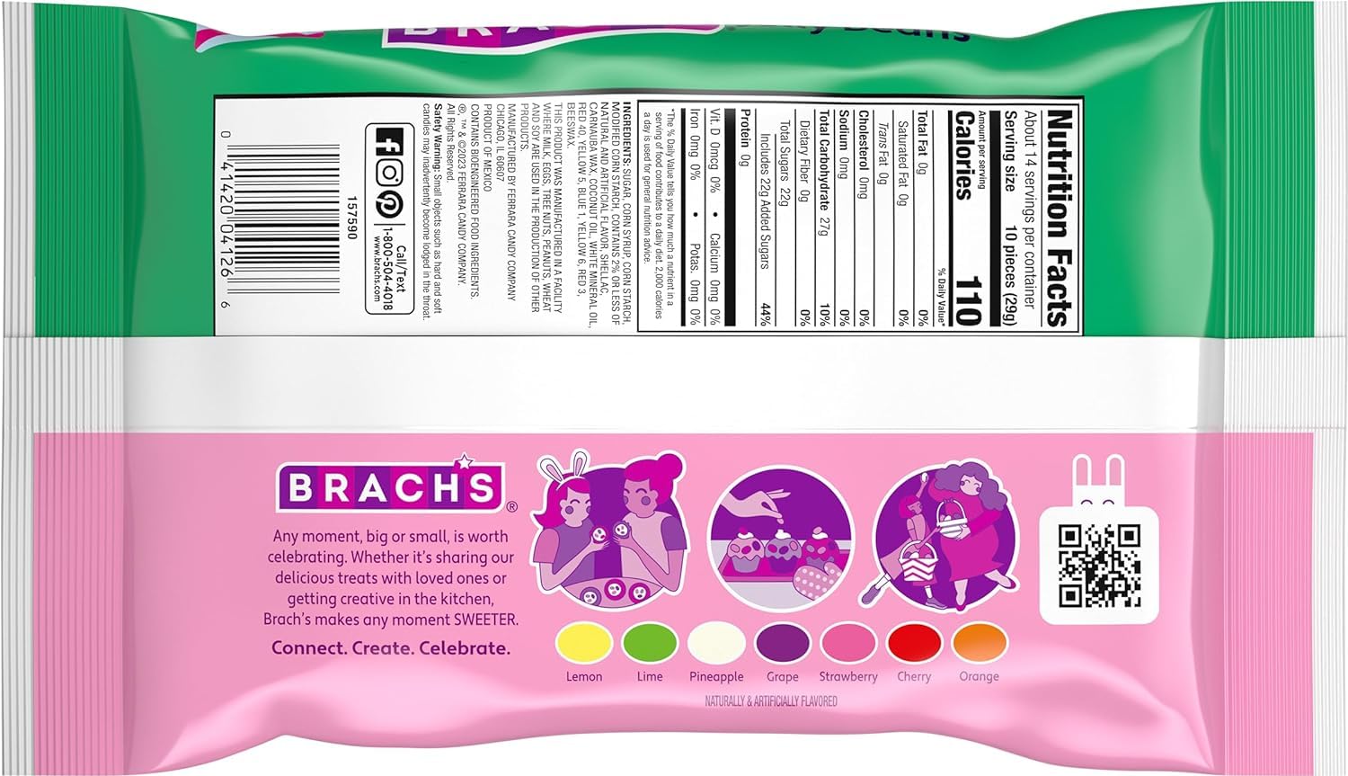 Assorted Fruit Flavors Jelly Beans, Pack of 2-14.5oz Bags E505
