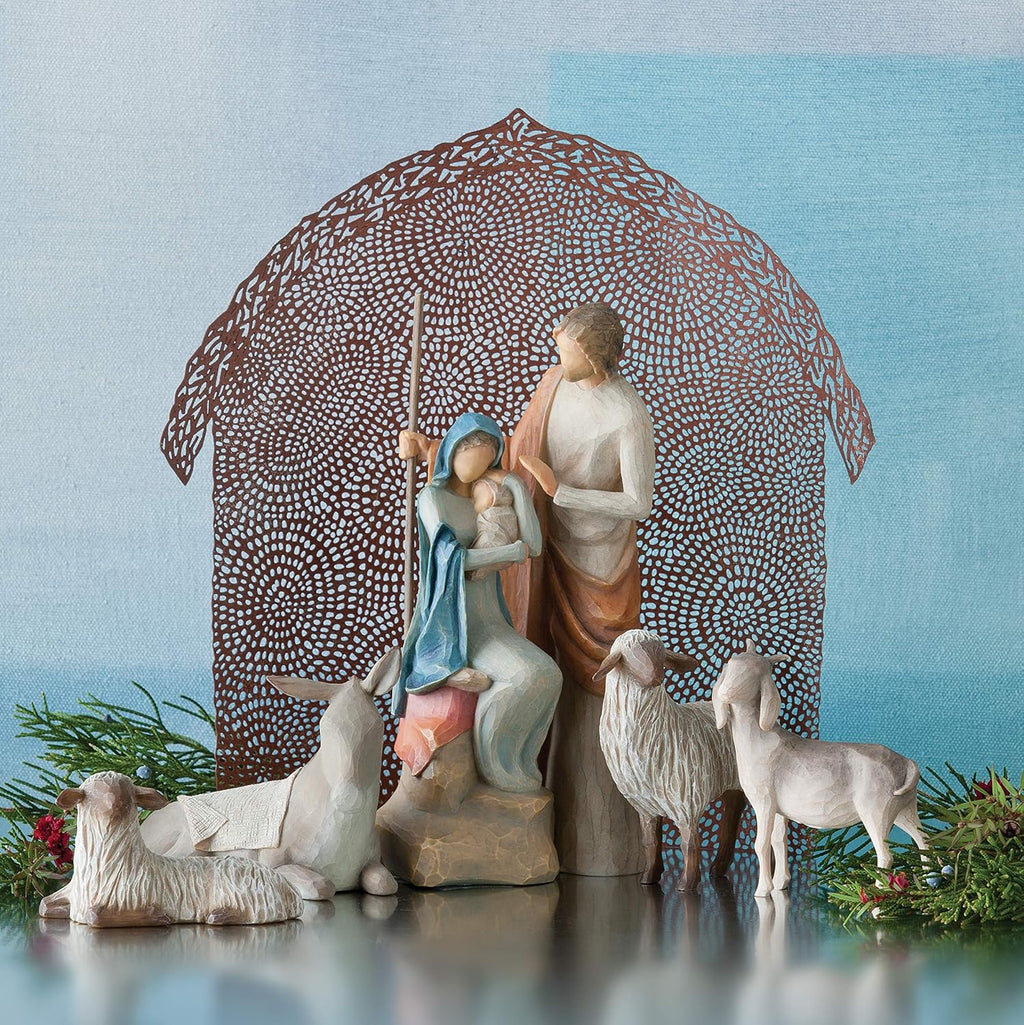 pierced-metal nativity backdrop U403