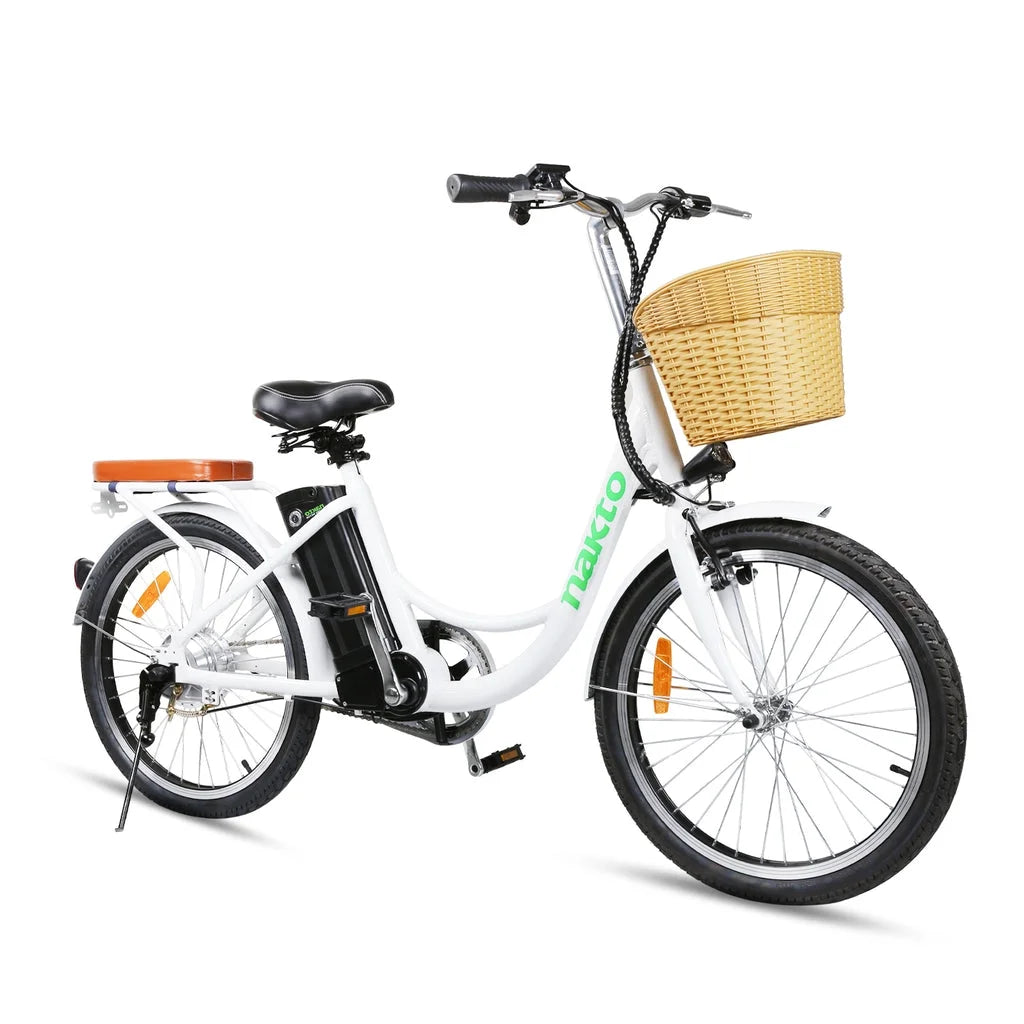 White 22" Electric Bicycle 250 W 36 V 10 Ah Lithium-Ion Battery G9827