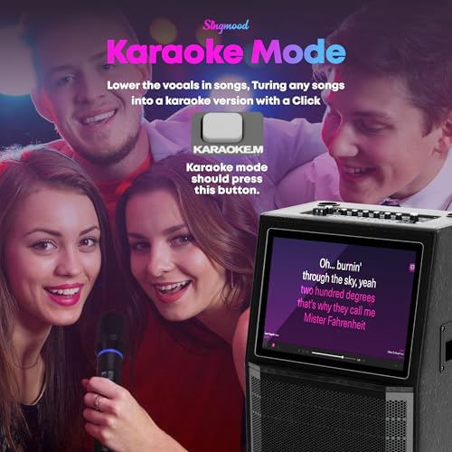 Portable Bluetooth Karaoke Machine with 2 Wireless Microphones N63836
