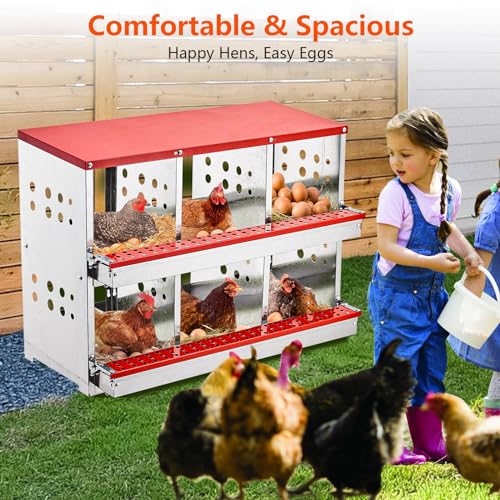 6 Compartment Metal Chicken Nesting Boxes V729816