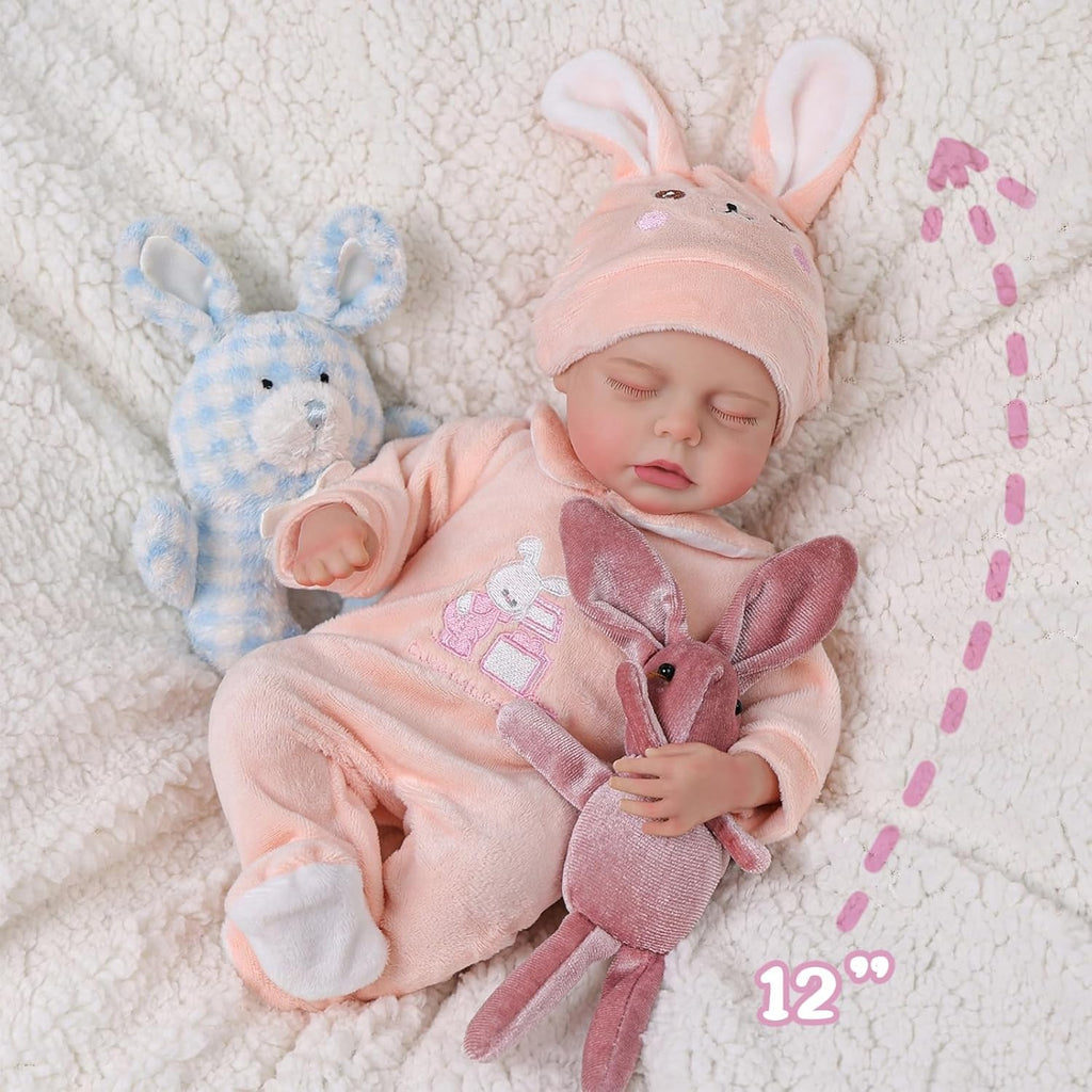 12 Inch Full Vinyl Realistic Newborn Baby Doll O469438