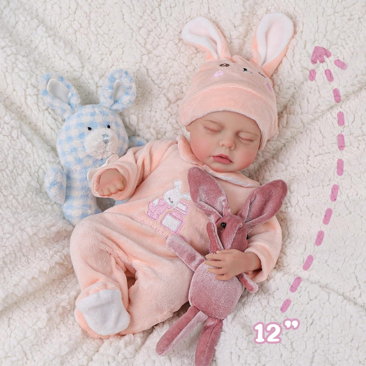 12 Inch Full Vinyl Realistic Newborn Baby Doll O469438