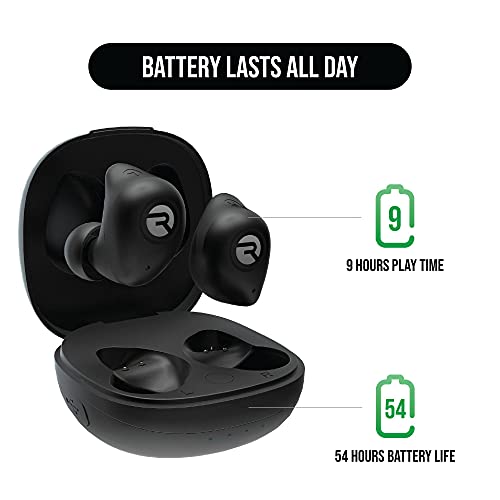 Black Bluetooth 5.3 True Wireless Earbuds with Built in Mic B23434