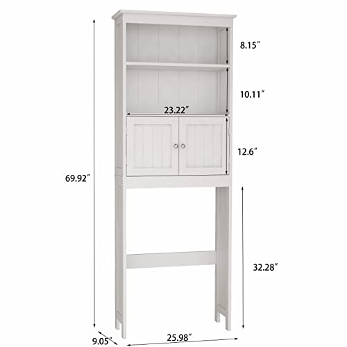 White 2 Door Wooden Floor Storage Cabinet with 1 Drawer J69155