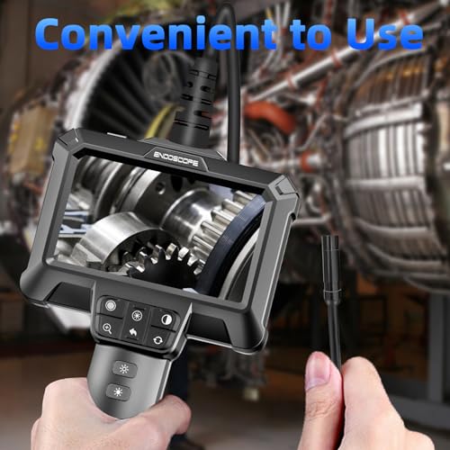 IP67 Waterproof Borescope Camera with 8 Adjustable LED Lights, 4.3" LCD Screen, HD 1080P, 16.5ft Semi-Rigid Cord L2629