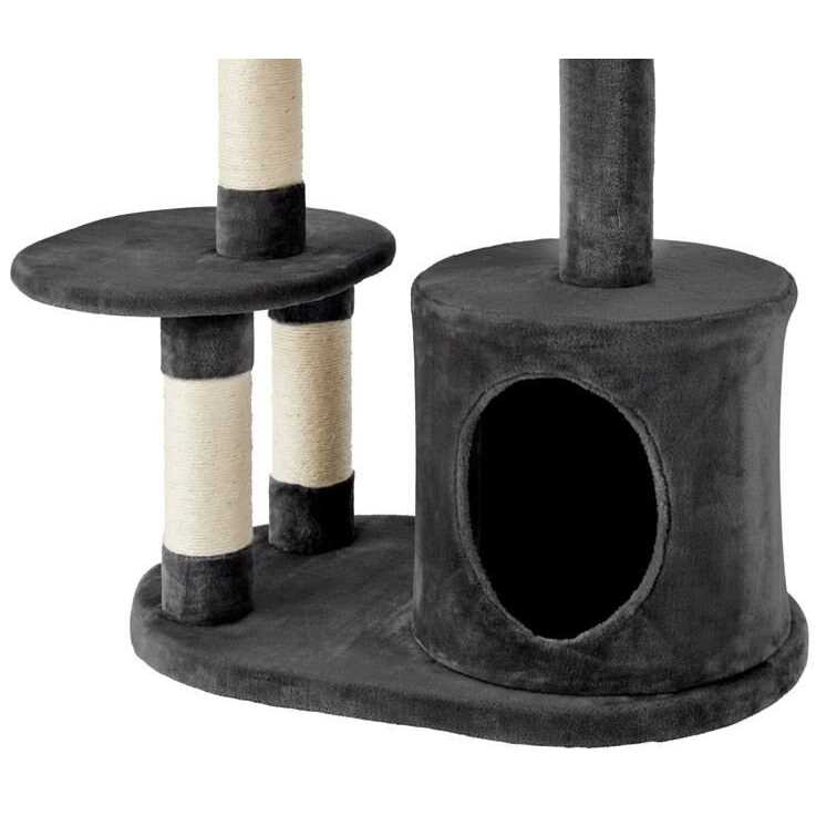 59.5-in Heavy Duty Faux Fur Cat Tree Condo Y1989