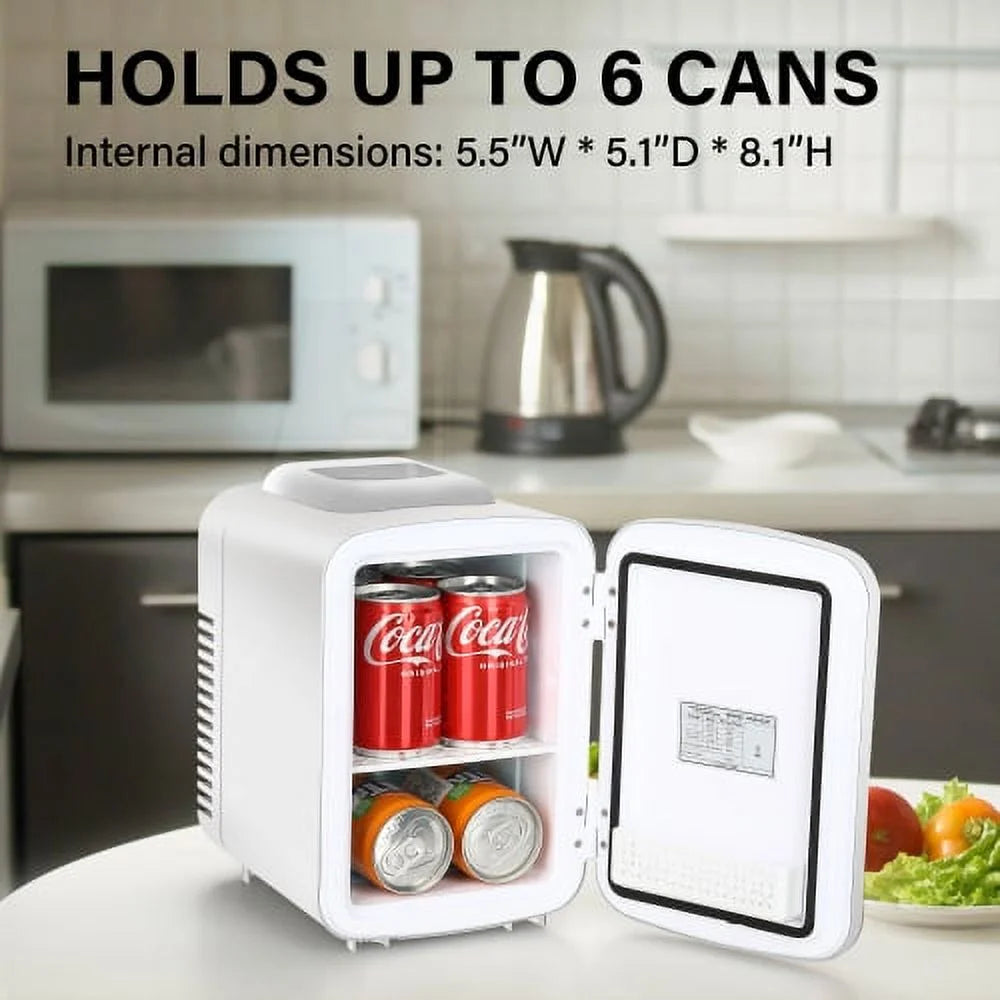 White 4L Portable Mini Fridge W92779