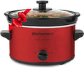 Metallic Red 2 Quart Electric Slow Cooker with Glass Lid C932