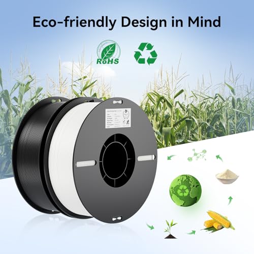 2kg Black & White PLA 1.75mm Filament Bundle Z16405