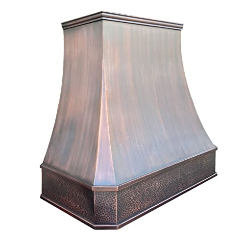 Light Hammered-Antique Copper Stainless Steel Kitchen Vent Hood Y1060