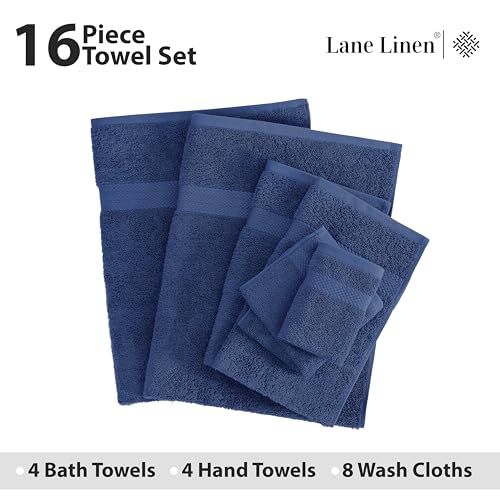 16 Piece 100% Cotton Black Bath Towel Set with 4 Bath Towels, 4 Hand Towels, 8 Wash Cloths X902252