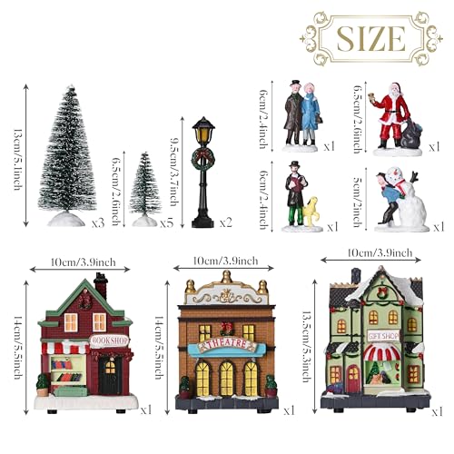 17 PCS Pre-Lit Christmas Village Set Z56490
