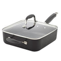 4 Quart Hard Anodized Nonstick Square Fry Pan with Helper Handle D133