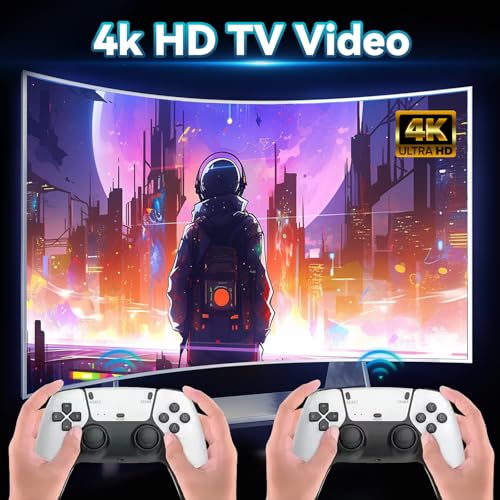 Retro Game Console with 40000+ Games, 4K HDMI, Dual 2.4Ghz Wireless Controllers (128G) I631152