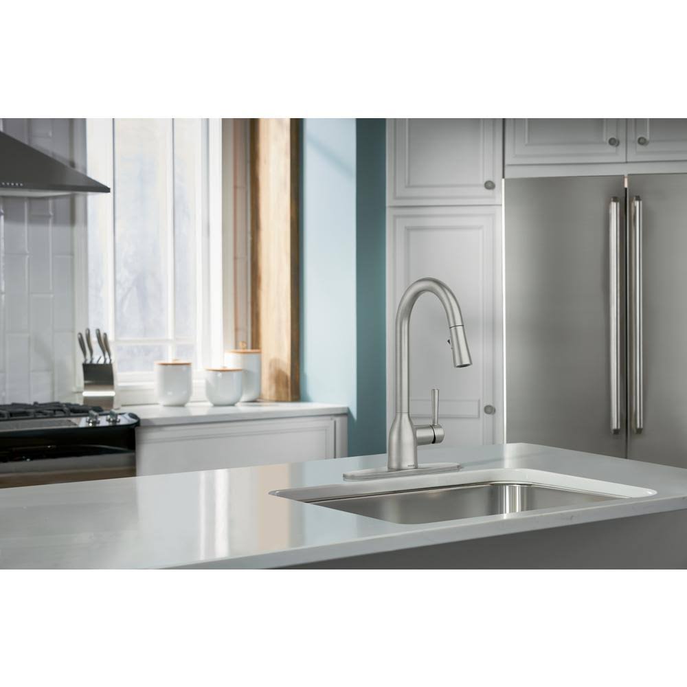 Adler Pull Down Single Handle Kitchen Faucet with Power Clean Finish: Spot Resist Stainless S429