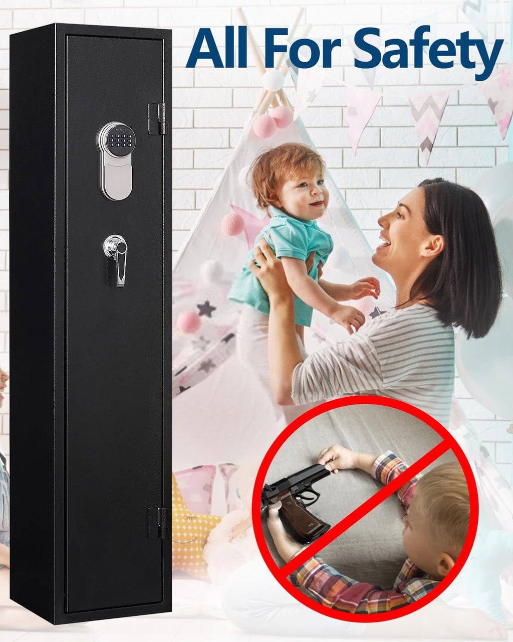 5-6 Gun Safe with Removable Shelfs and 3 Pistol Pocket S20134