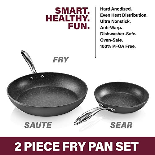 Hard Anodized Nonstick Frying Pan Set 10" & 11.5" Skillet Set P249