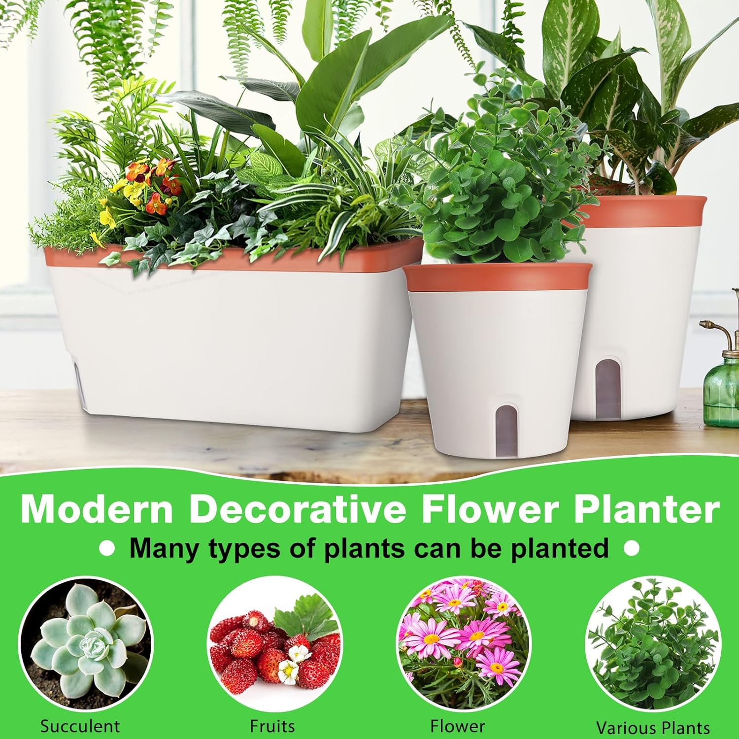 9 Set Self Watering Window Planter Box O318820