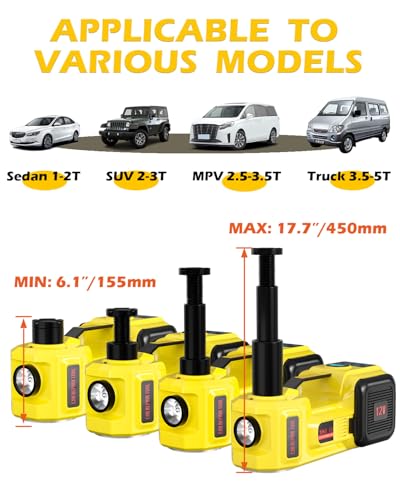 5 Ton 12V Electric Car Jack with E-Impact Wrench, Tire Inflator Pump and LED Light A124