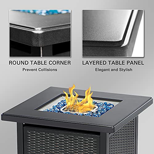 Black 28 inch Propane Fire Pit Table H16682
