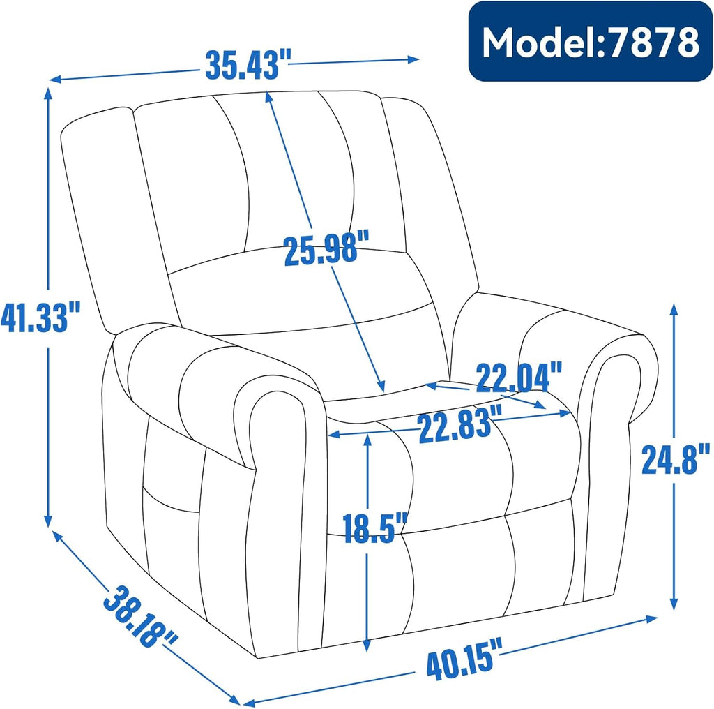 Brown Genuine Leather Power Lift Recliner Chair with Heat Massage M553795