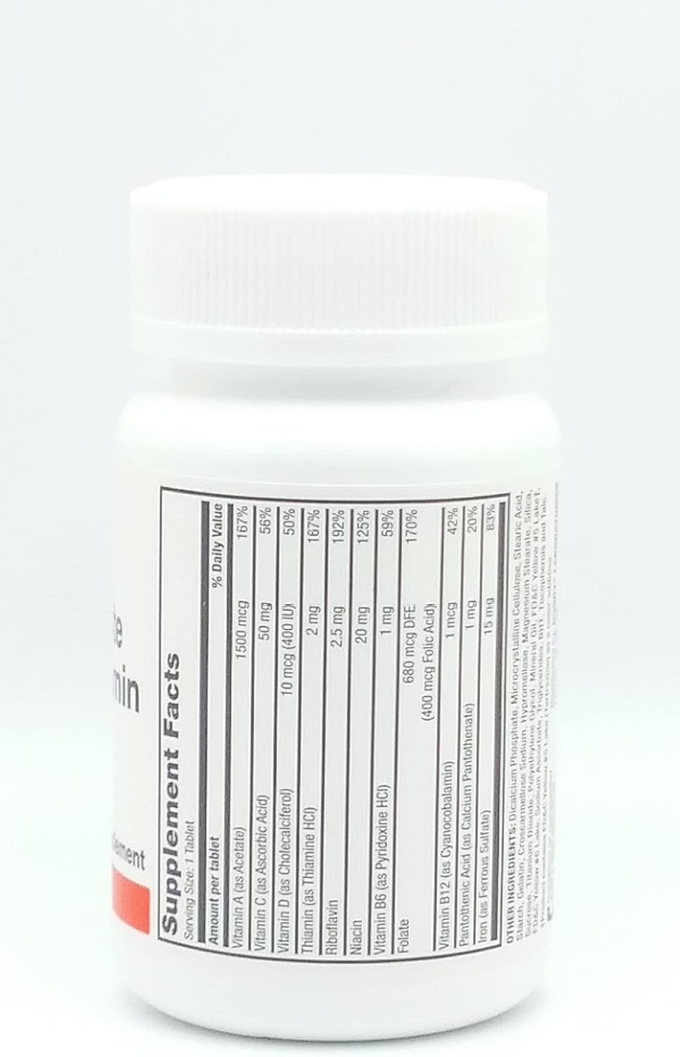 Multivitamin with Iron Multimineral Supplement 100 Tablets A34411