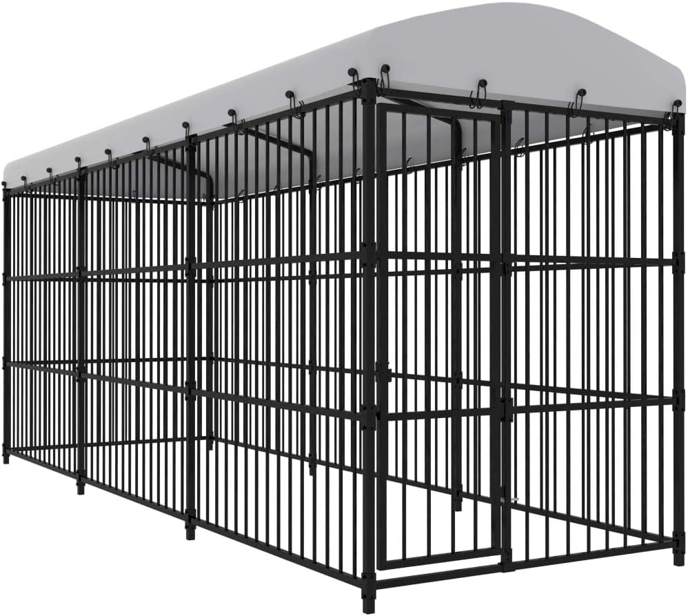 Outdoor Dog Kennel with Roof D275617