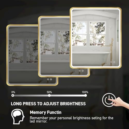 Black Metal Frame LED Bathroom Mirror N89881