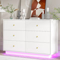White 6 Drawer Dresser S880