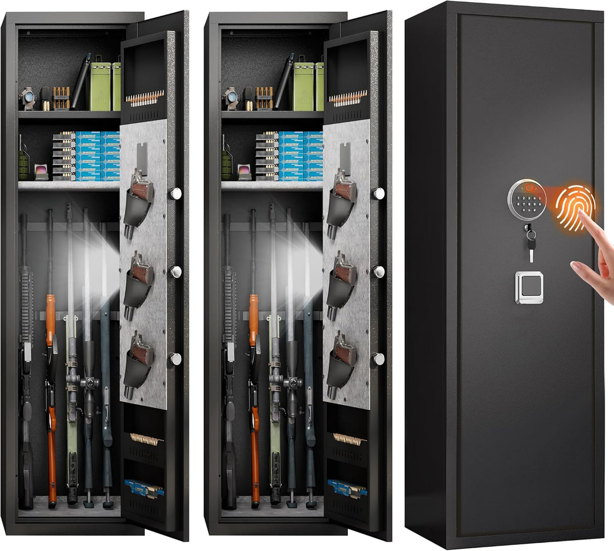 Black 5-Gun Safe Cabinet with LED Light X26755