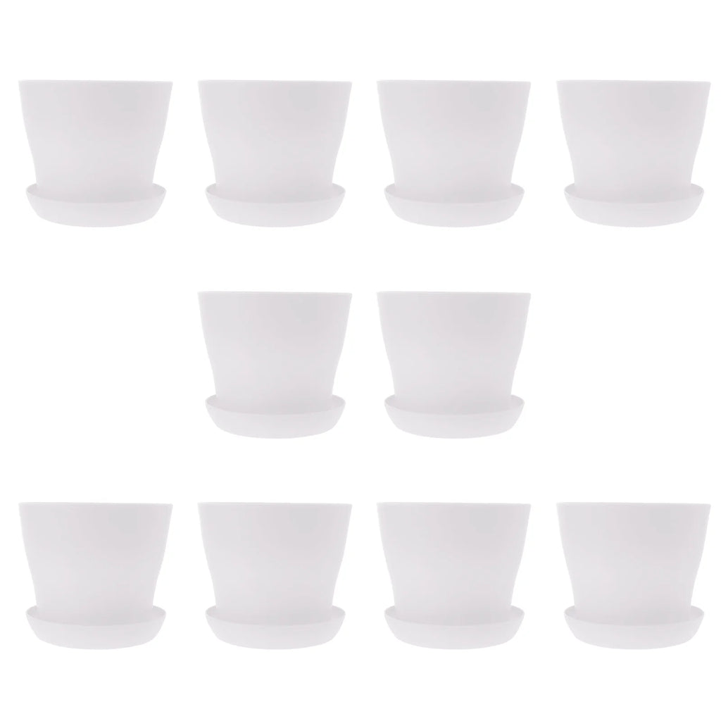 White 10 Pcs Flowerpot Y121506
