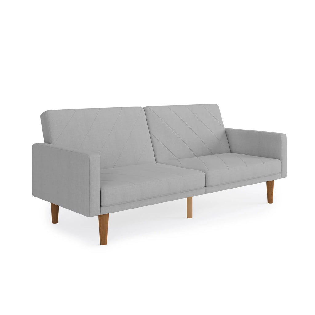 Light Gray Linen Convertible Sofa Bed with USB Port J915393