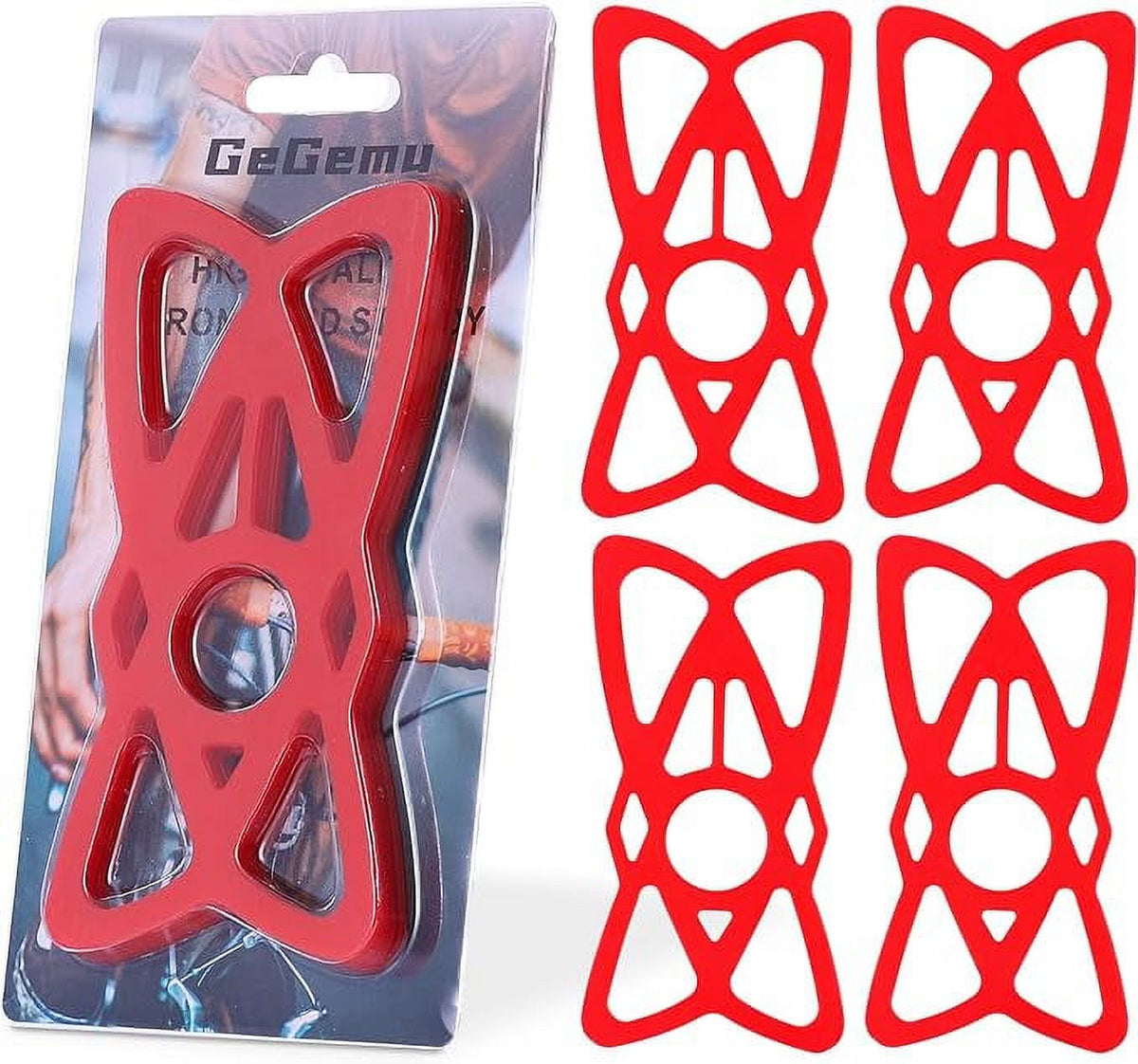 Motorcycle Phone Mount Tether 4-Pack Rubber Silicone Cell Phone Holder Band B496478